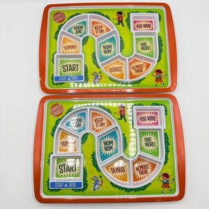 Pair of Fred Dinner Winner Tray Children Lunch Board Game Kids Dinner Meal Plate